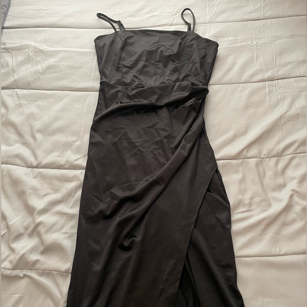 floor length black gown